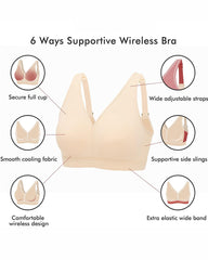 Wire-free Deep V Full Cup Comfortable Bra