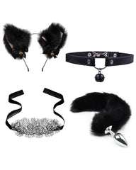 Sexy Bell Collar Tail Jewelry Maid Costume Headdress Neck Accessory Props Set