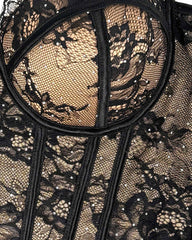 Sexy Diamond Lace Shaping Gathered Fishbone Tube Top