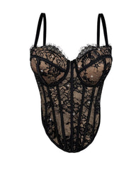 Sexy Diamond Lace Shaping Gathered Fishbone Tube Top