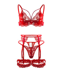 Sexy Lace Bra Garter Lingerie Set