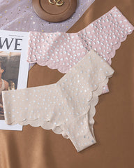 Sexy Seamless Ice Silk Heart Star Printed Panties