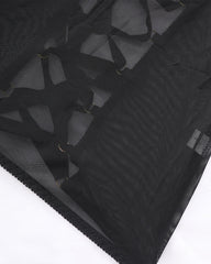 Sexy Back Hollow Mesh See-through Suspender Nightdress