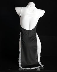 Halloween Sexy Nun Costume Role Play Hollow Slit Long Dress with Stockings Set