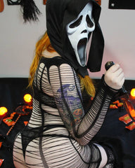 Halloween Cosplay Sexy Spider Web Hollow Long Sleeve Dress