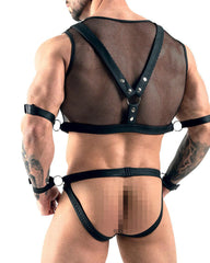 Men's Sexy Fishnet Hollow Cosplay Uniform