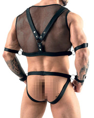 Men's Sexy Fishnet Hollow Cosplay Uniform