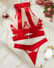 Sexy Mesh Cross-perspective Hollow Lingerie Set