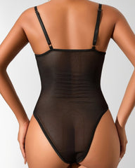 Sexy Llace Mesh See-through Slim-fitting Camisole Bodysuit