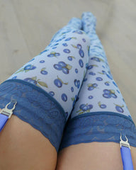 Lace-trimmed Stretch Stockings With Fun Prints