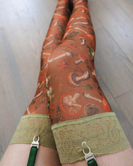Lace-trimmed Stretch Stockings With Fun Prints