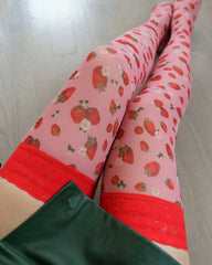 Lace-trimmed Stretch Stockings With Fun Prints