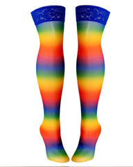 Lace-trimmed Stretch Stockings With Fun Prints