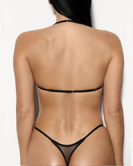 Sexy Mesh Hollow Halterneck Bodysuit