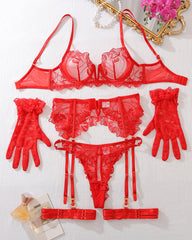 Lace Hollow Back Sexy Lingerie Set