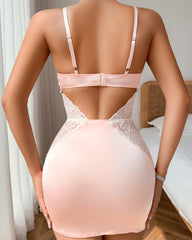 Sexy Slim-fitting Erotic Hollow Lace Splicing Nightdress