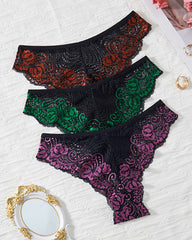 3-pack Low Rise Colorblock Stretch Lace Briefs