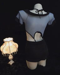 Sexy Policewoman Uniform Cosplay Hollow Perspective Pajamas