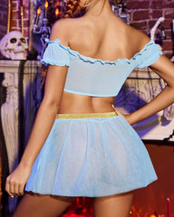 Halloween Sexy See-Through Mesh Role Playing Lingerie Set