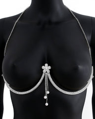 Fashion Sexy Diamond Studded Tassel Bra Necklace