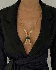 Fashion Sexy Diamond Studded Tassel Bra Necklace