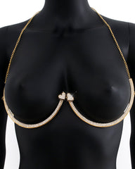 Fashion Sexy Diamond Studded Tassel Bra Necklace