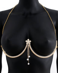 Fashion Sexy Diamond Studded Tassel Bra Necklace
