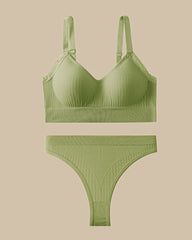 Casual Comfort Lace Wrap Bra Set