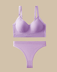 Casual Comfort Lace Wrap Bra Set