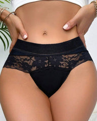 Women's Mesh See-Through Flower Lace Sexy Comfortable Panties