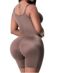 Comfy Tummy Control Shapewear Bodysuit Mid Thigh With Built-In Bra