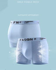 Comfortable Ice Silk Solid Color Breathable Mesh Boxer Briefs