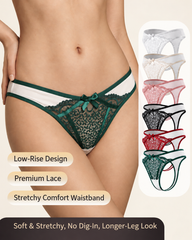 6-Pack Sexy Lace Colorblock Breathable Thongs