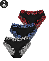 3-Pack/5-Pack Sexy Floral Lace Mid-Rise Panties