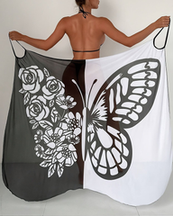Bohemian Beach Vacation Color-Block Butterfly Beach Dress