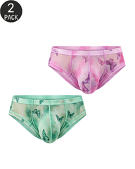 2-Pack Sheer Butterfly Print Low-Rise Briefs