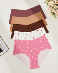 High-Waisted Heart Print Invisible Panties