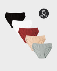 Comfort Cotton Mid-Rise Brief Panties (3/5 Pack)