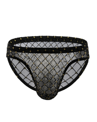 2-Pack Men's Sheer Mesh Diamond Pattern Briefs