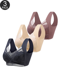 3-Pack Plus Size Seamless Comfort Lace Bras