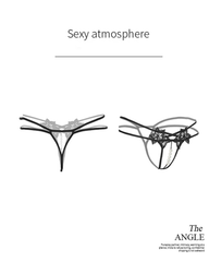 Sexy Floral Lace Embroidered Pearl Cutout G-String