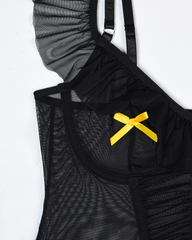 Sexy Stretch Mesh Splicing Boned Shaping Camisole Bodysuit