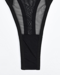 Sexy Stretch Mesh Splicing Boned Shaping Camisole Bodysuit