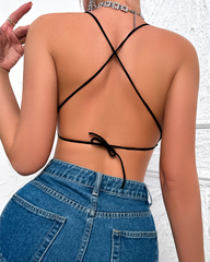 Sexy Rhinestone Mesh Sheer Backless Bodysuit