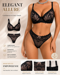 Sexy Sheer Lace Bra and Panty Lingerie Set
