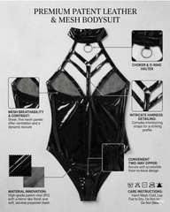 Sexy Witch Faux Leather Bodysuit