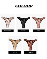 3-Pack Mixed-Color Satin Thong Panties