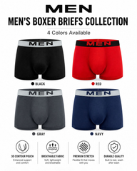4 Packs Men's Fashion Ice Silk Sports Boxer Briefs
