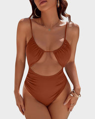 Women's One Piece Flattering Cheeky High Cut Out Cute Swimsuit