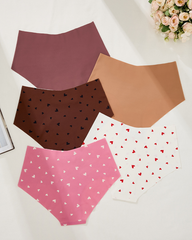 High-Waisted Heart Print Invisible Panties